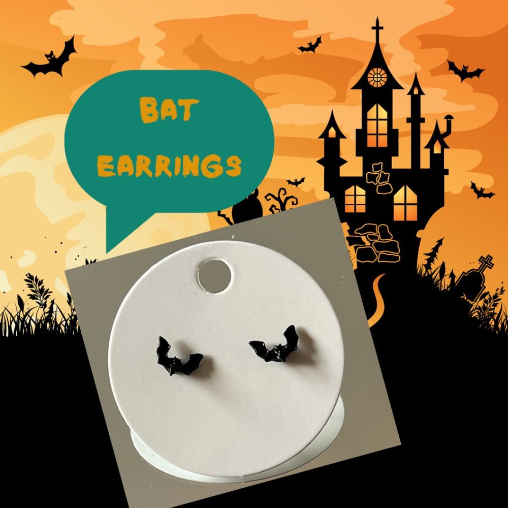 4/$20 Fun Flying Bat Stud Earrings  ~ NEW